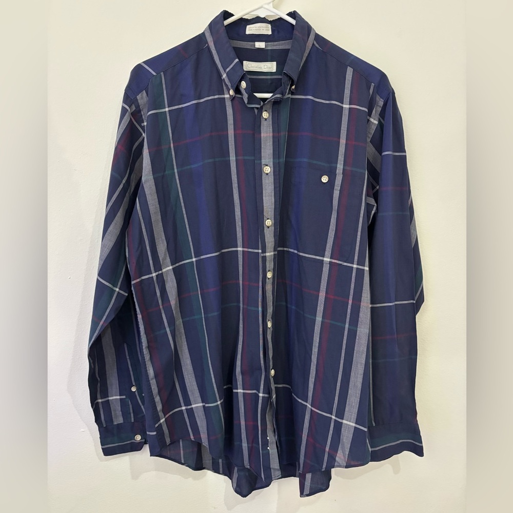 Christian Dior Plaid Button Down